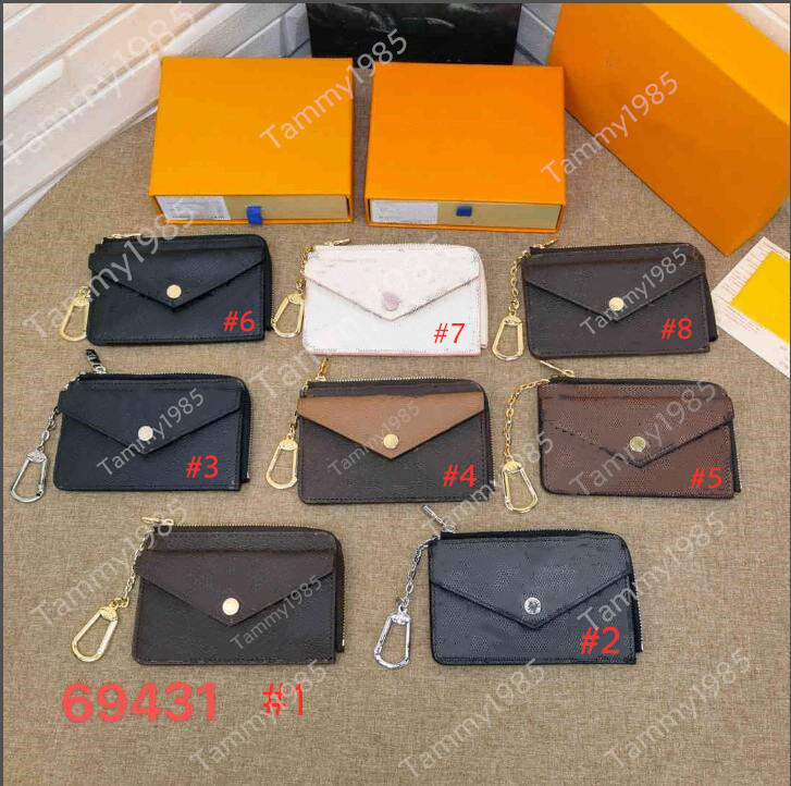 

Top quality Wallets & Holders purse Designers zipper card holder Zippy Key Pouch cards coins men Genuine leather women Holders Lambskin Coin Purses, Black embossed #6