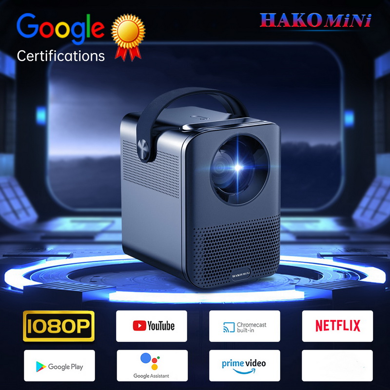 

Hako mini PL3 1080P LED Video Projector Android 10 Google Netflix Certified 200 ANSI Lumens 5G Wifi Beamer Electric Focus chromcast For 4K Home Cinema