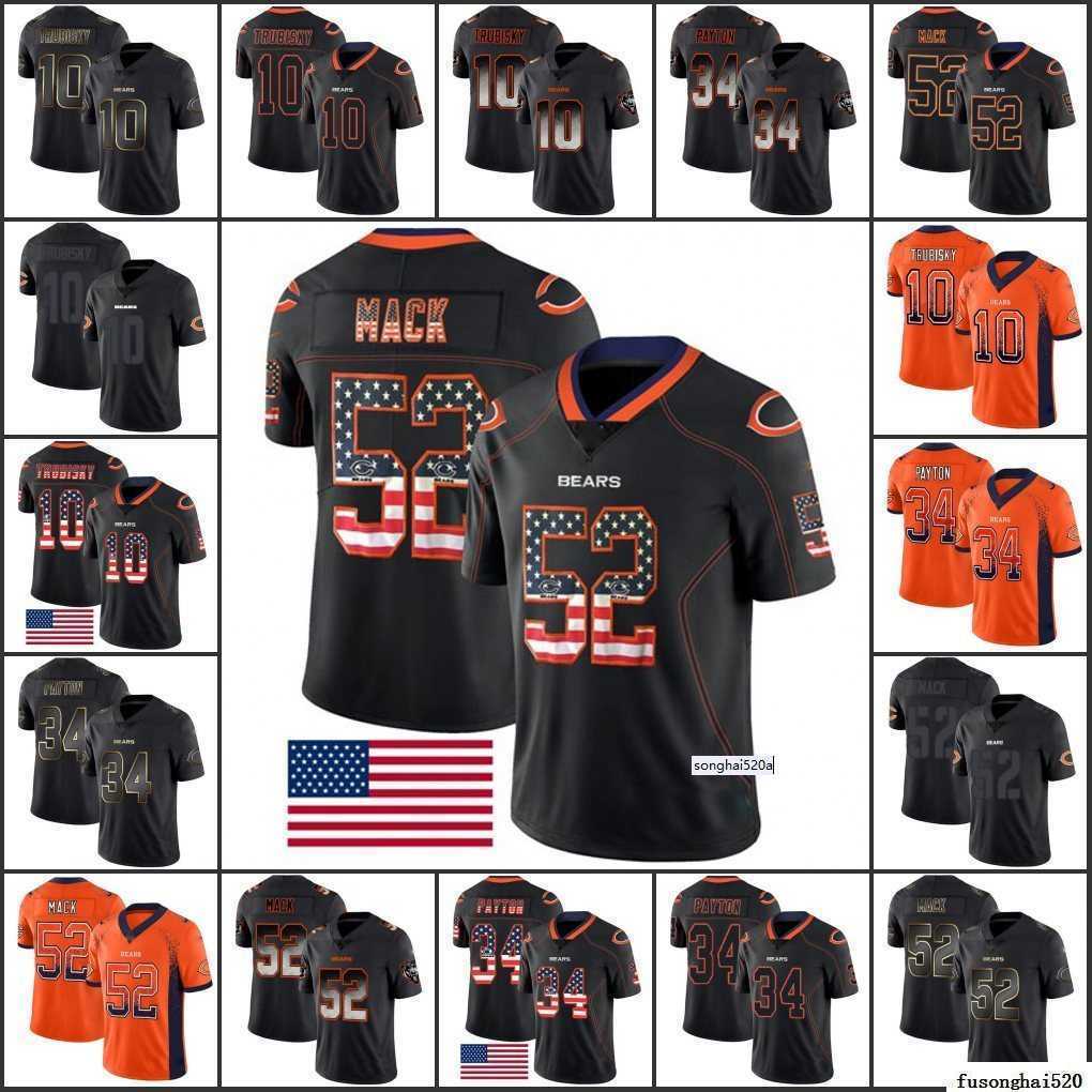 

Custom Chicago''Bears''Men #52 Khalil Mack 10 Mitchell Trubisky 34 Walter Payton Women Youth Rush Limited''NFL''Jersey
