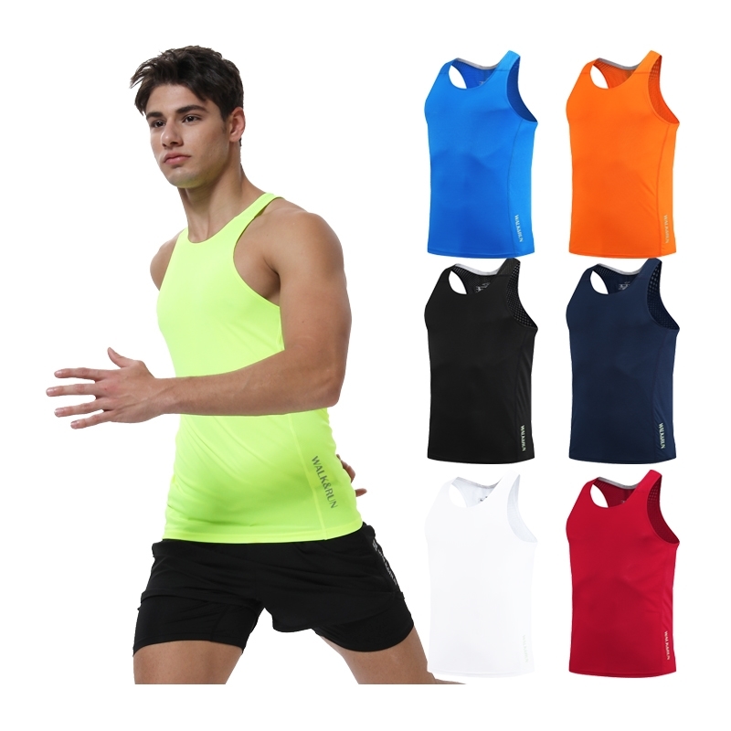 Gilet de course hommes séchage rapide entraînement serré débardeur imprime Fitness Compression Gym sans manches homme Sport maillot de corps 2206