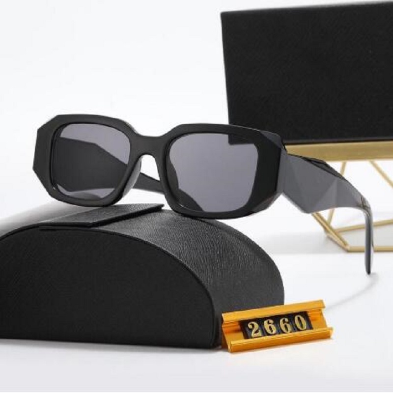 Fashion Sunglasses For Man Woman Unisex Designer Goggle Beach Sun Glasses Small Frame Luxury Design UV400 Black-Black 7 Color Optional 2660 Top Q