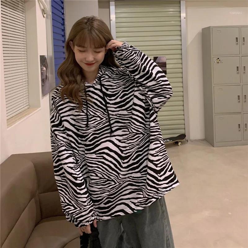 

Gothic Hoodie Harajuku 2022 Winter Y2k Style Pure Cotton Zebra Striped Thin Women's Loose All-match Jacket Hoodies & Sweatshirts, Gray