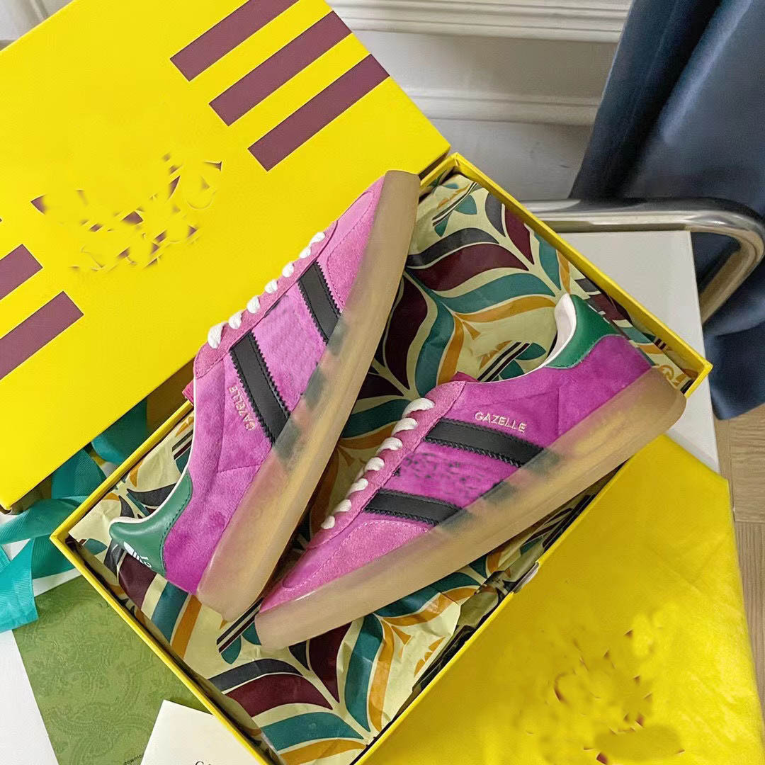 

Gazelles Sneaker Mens Womens Designer Casual Shoes Low Retro Patchwork Collaboration Outdoor Shoe Designer Sneakers Striped Vintage big size eur 45, As picture