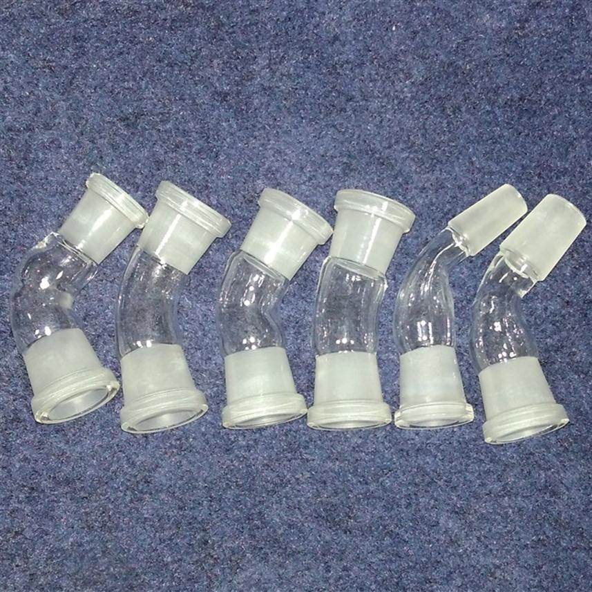 

20 styles 45 DEGREE ANGLE glass bong ADAPTER 18mm 14mm and female male choose glass pipe conventer 45 degree 14.4mm 18.8mm248P