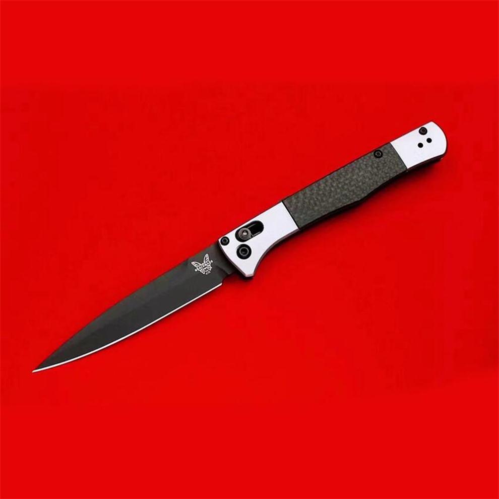 

Benchmade 4170BK Auto Fact Folding Knife 3 95 S90V Black Spear Point Blade Aluminum Handles with Carbon Fiber 4170 Automatic224y