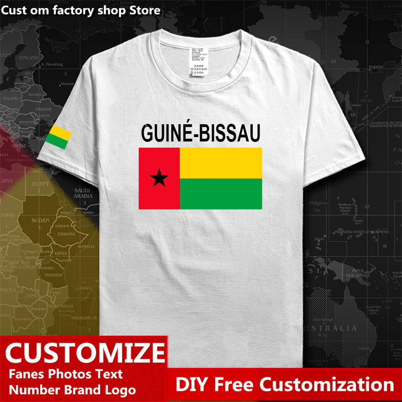 

Republic of Guinea Bissau GNB Country T shirt Custom Jersey Fans DIY Name Number High Street Fashion Loose Casual T shirt 220616, T01black
