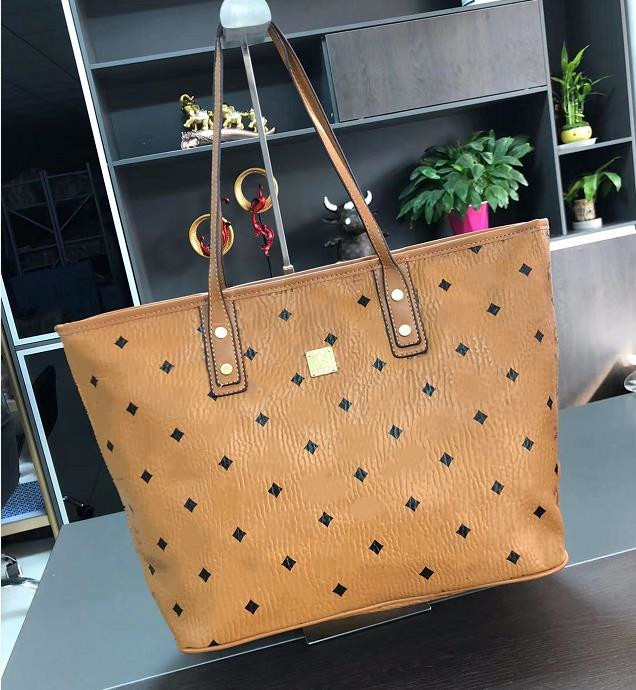 

Woman Shopping Bag High Quality Leather purse tote fashion shoulder flower bags, Brown