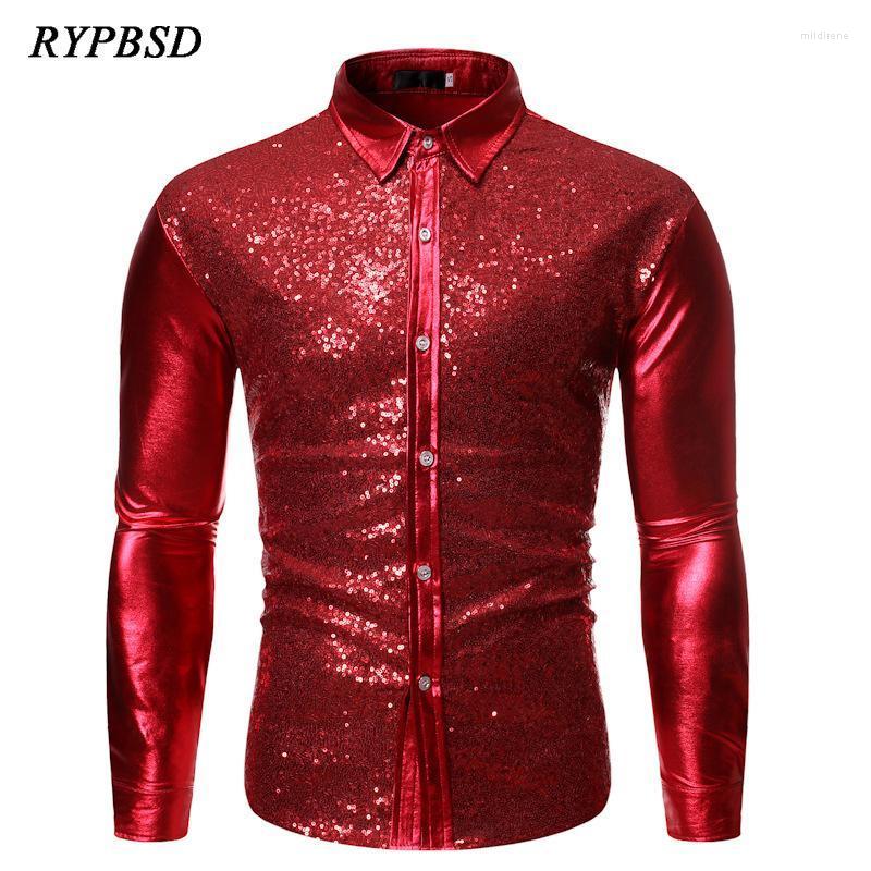 

Men' T-Shirts Silver Metallic Sequins Glitter Shirt Stage Patchwork Dance Luxury Dress Men Fashion Long Sleeve Disco Party HalloweenMen' M, Black