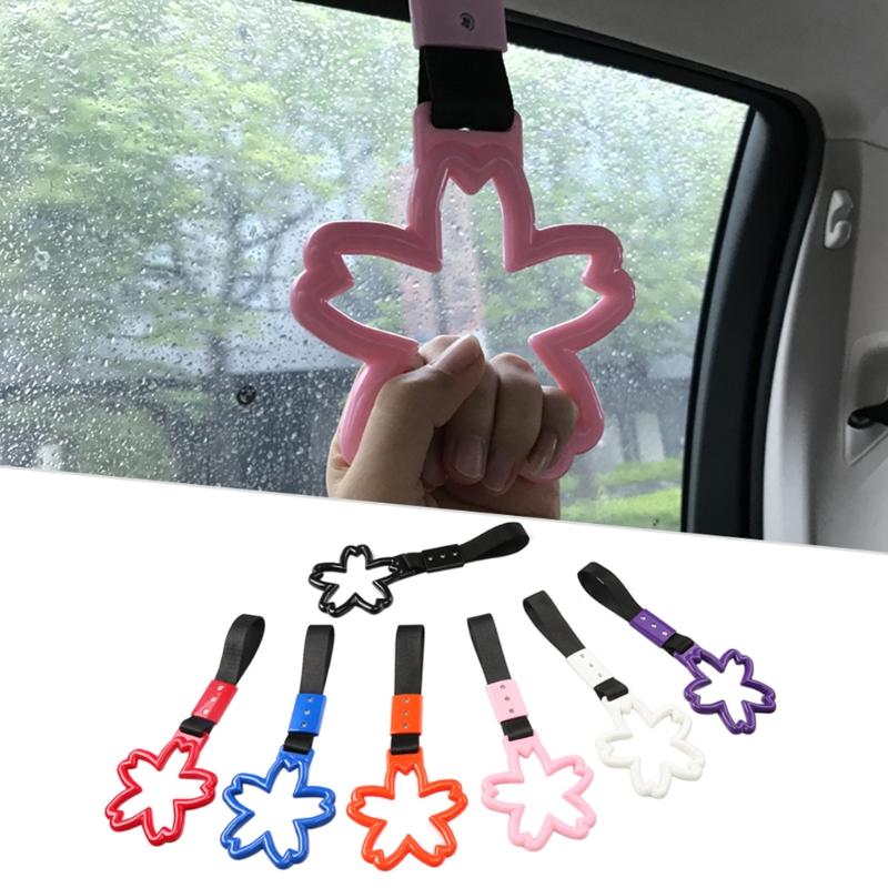 

Interior Decorations Pc Cute Sakura-Shaped Multicolor Black Silver Ring Subway Train Bus Handle Strap Car Styling Warning Auto AccessoriesIn
