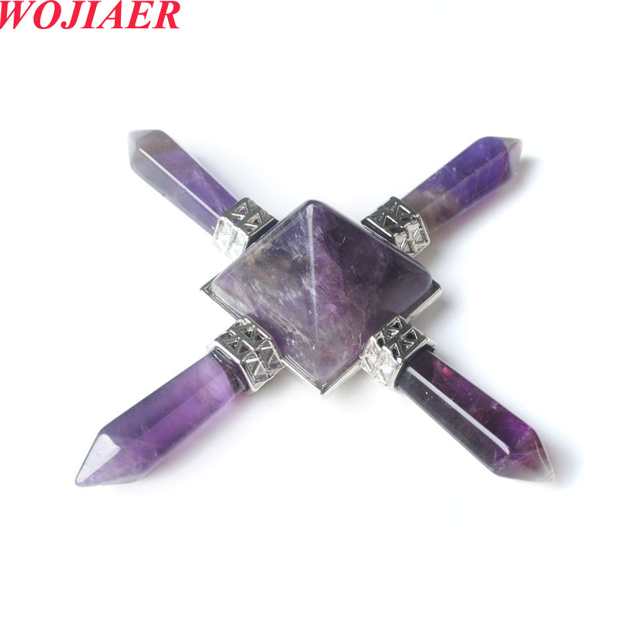 WOJIAER Natural Stone Energy Orgone Pyramid Amethyst Hexagonal Healing Crystal Reiki Chakra Orgonite Pyramid Meditation Tool BO964-image-794736966