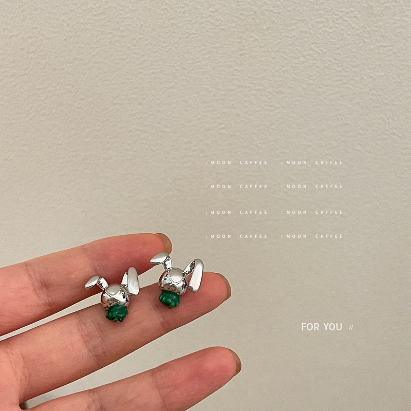

S3130 Fashion Jewelry S925 Silver Needle Rabbit Stud Earrings Fun Bunny Earrings