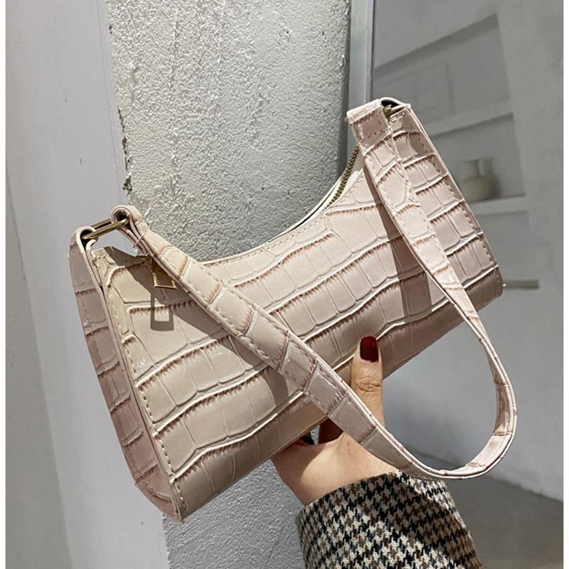 

Evening Bags Shoulder For Women Totes Retro Casual Shopping Bag Stone Pattern Underarm Candy Color Clutch Handbag Ladies, Green