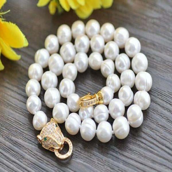 

NEW Natural Breeding Freshwater White white Pearl 9-10MM 18"