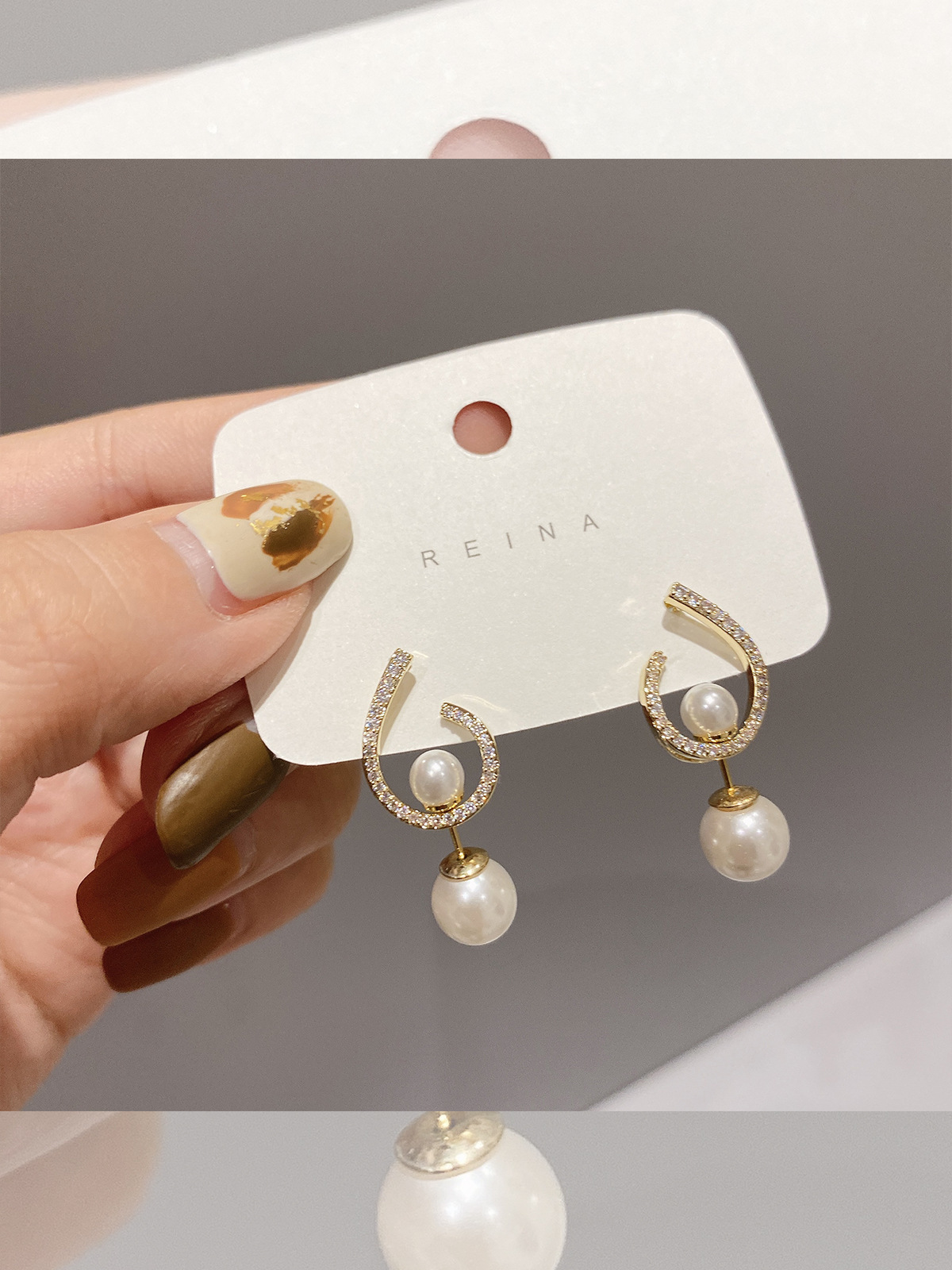 

New Fashion Silver Needle Pearl Temperament Earrings Small Design Sense Female