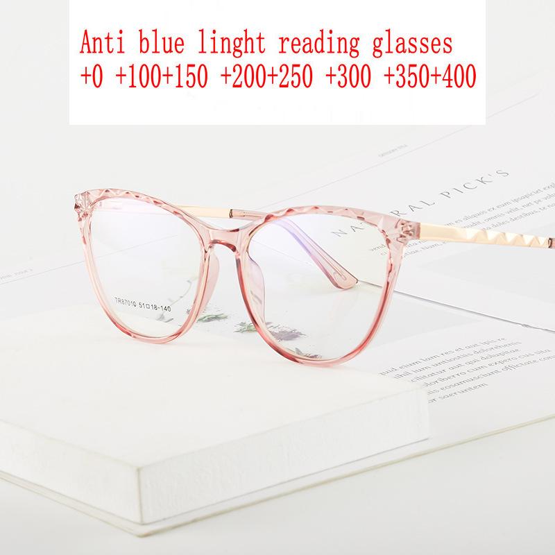 

Sunglasses Oversized Cat Transparent Reading Glasses Women Alloy Eyeglasses Anti Blue Light Presbyopia Woman 0.5 0.75 NXSunglasses