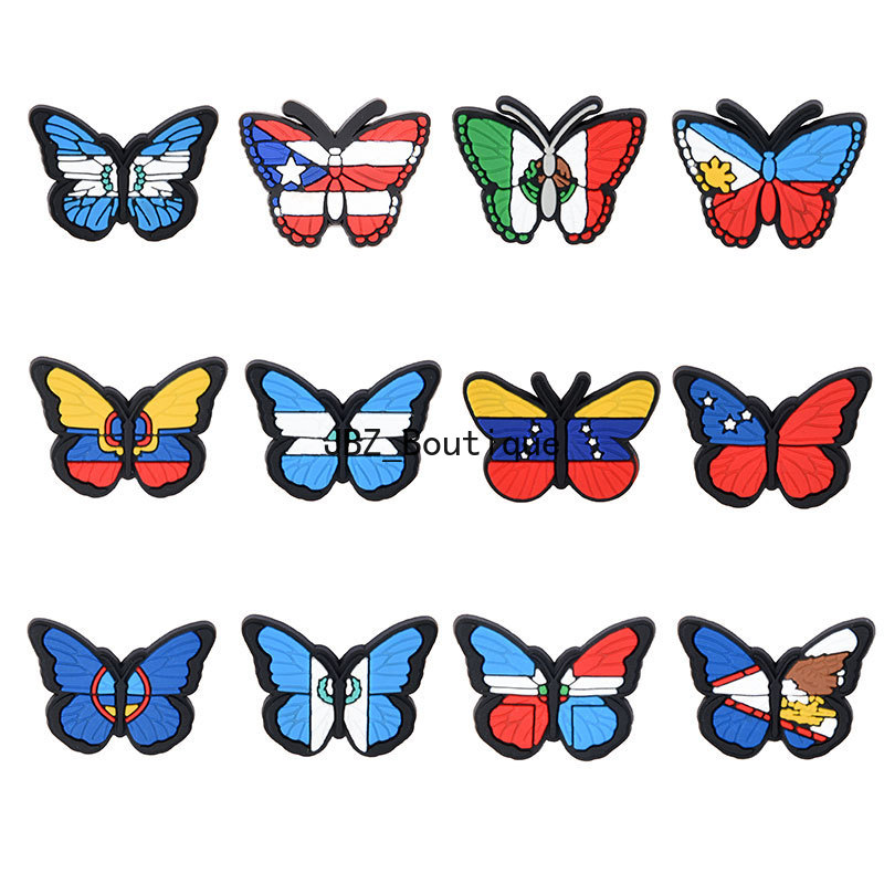 

Wholesale Butterfly Croc Shoe Charms Parts Accessories Charm with Buckle Clog Pins for Teens Girls Adult Gift