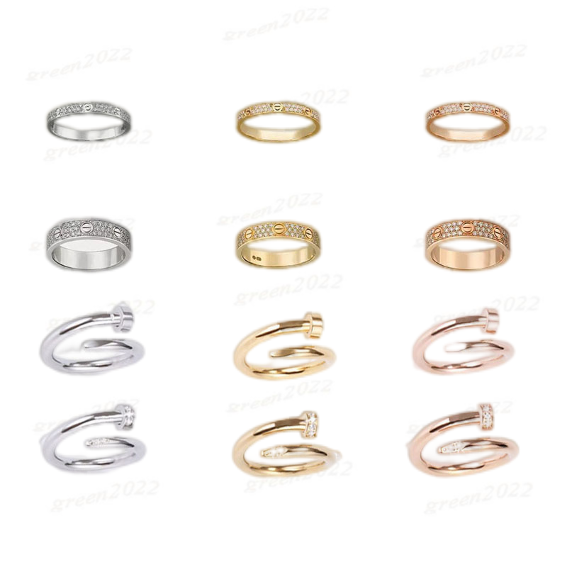 

love screw Ring Classic Luxury Designer Jewelry Women Diamonds Gold Rings Titanium Steel Alloy Gold-Plated Accessories Never Fade Not Allergic AAA+ Carti1042
