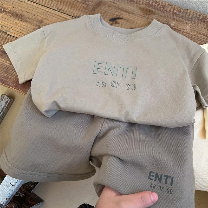 

Designer Baby Kids Clothing Boys Girls Clothes Sets Summer Luxury Tshirts And Shorts Tracksuit Children Outfits Short Sleeve Shirts Pants, Dark grey