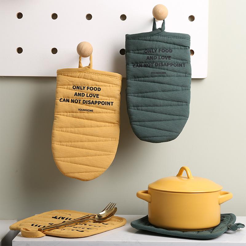 

Mats & Pads Nordic Anti- Gloves Pot Mat Cotton Simple Microwave Cloth Baking