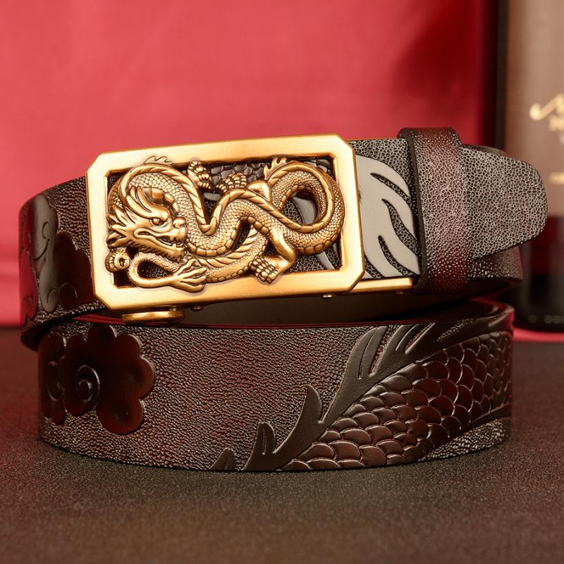

Belts Chinese Designer Genuine Leather Belt For Men Luxury Cowskin Waistband High Quality Causal Automatic BeltsBeltsBelts, Black