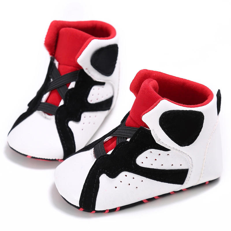 

Baby Sneakers Infant Anti-slip PU Leather First Walkers Soft Sole Newborn Baby Walking Shoes For 0-18M Bebe Boy Girl, White red