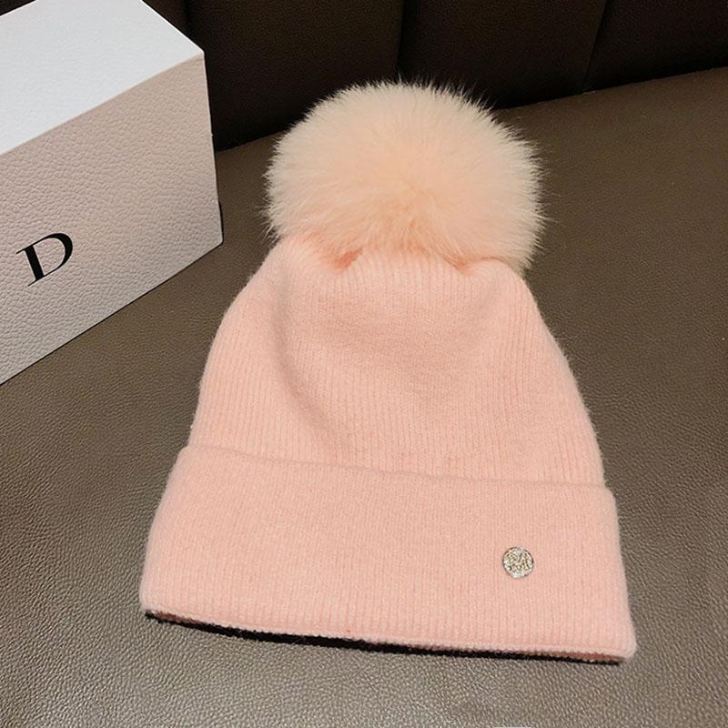 Beanie/Skull Caps Winter Brand Female Fur Pom Poms Hat For Women Girl s Knitted Beanies Cap Thick Skullies BeaniesBeanie/Skull Ultra-soft