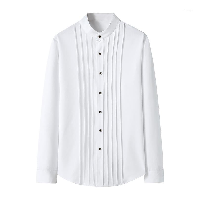 

Men's Casual Shirts Mens Tuxedo Henley Shirt Slim Fit Long Sleeve Frill Dress Men Wedding Party Prom Dinner Formal Button Up Male XXL, Dark green