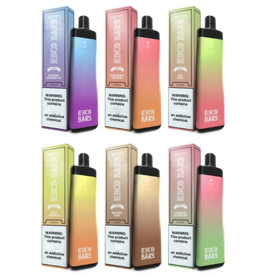 

Esco Bars Mega 5000 Disposable Vape pen E Cigarette Pod Device Kit Mesh Coil 14ml Prefilled Cartridges 600mAh Rechargeable Battery elfBar