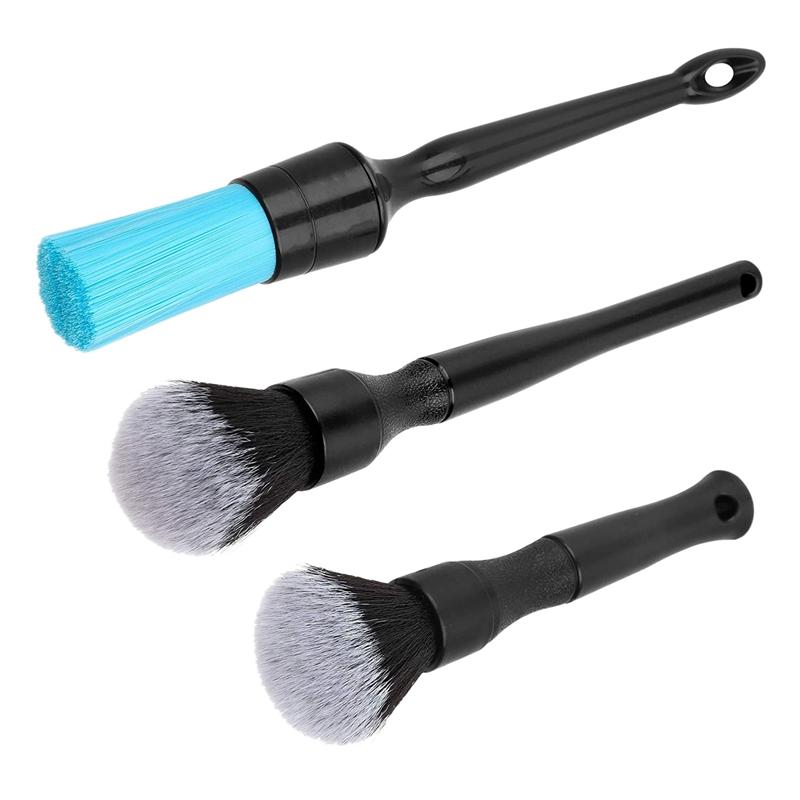 

Car Washer 3 Pcs Detailing Brush Set, Auto Detail Kit For Cleaning Air Vent Engine Bay Emblems Dashboard Seat