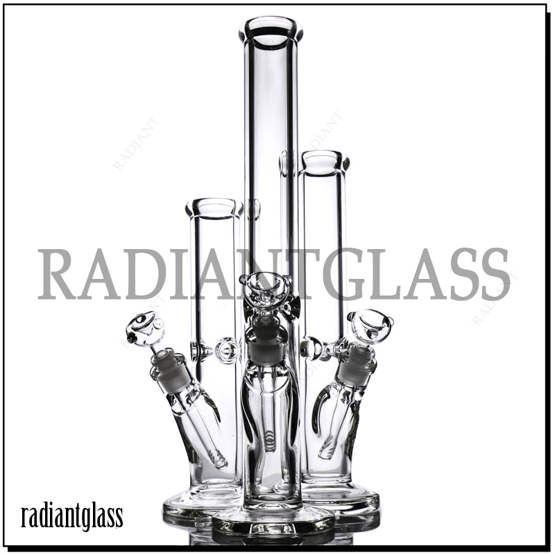 

hookahs straight tube bong 9mm thickness glass water pipe bongs three size tall 12/14/18 inch 18.8mm joint bong with 14mm bowl accessories