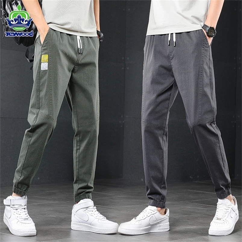 

Men's Pants Autumn Winter Cotton Fashion Elastic Waist Baggy Thick Cargo Casual Korean Style Bound Feet Harem 220826, Dark grey