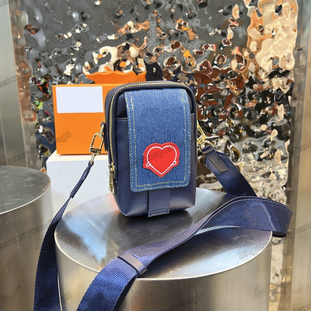 

2022 Newest Denim Mini Phone Purse Camera bags Crossbody Shoulder Handbag Nigo Love Wallet Pockets Multicolor Designer Flower Printing Luxurys Cute Tote