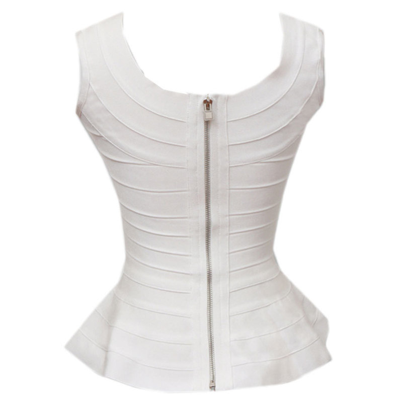 

Peplum Ruffle Bandage Top Vest Wholesale White Sexy Bodycon Womens Sleeveless est Y200326, Blue