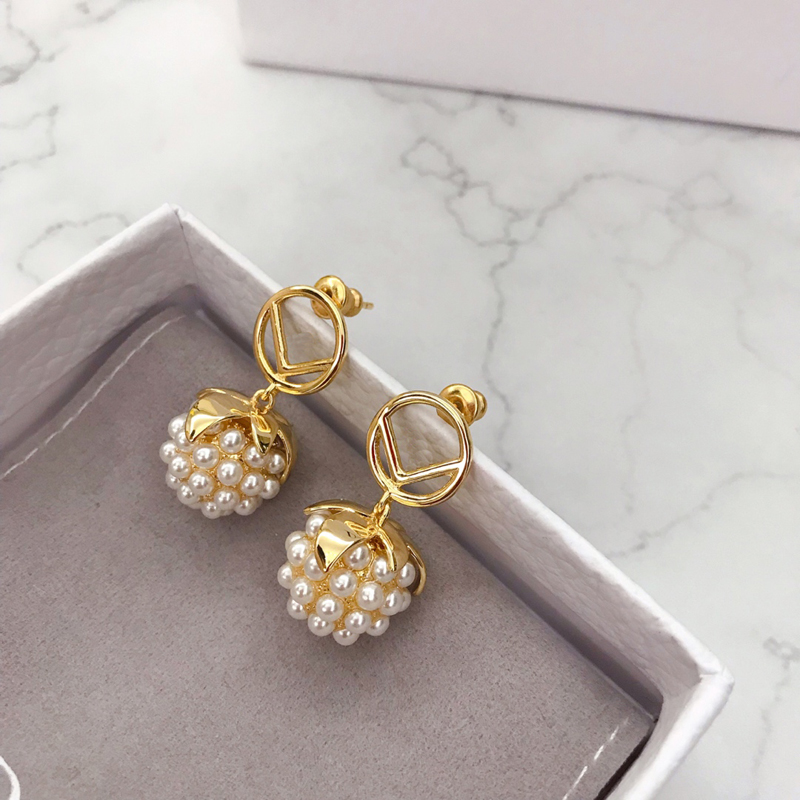 

Pearl Earrings Retro Gold Earring Women Designer Jewelry Letters Ladies Ear Studs Luxurys Earing D226293F
