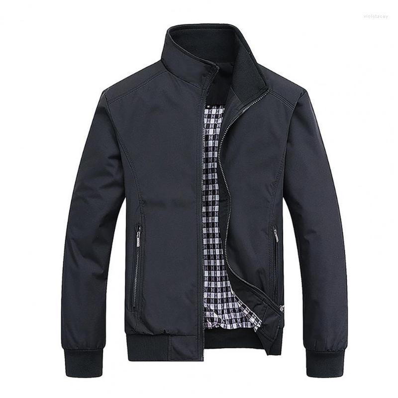 

Men's Trench Coats Men Coat Solid Color Long Sleeve Pockets Stand Collar Zipper Warm Outwear Jacket Male Autumn Winter Streetwear Viol22, Army green