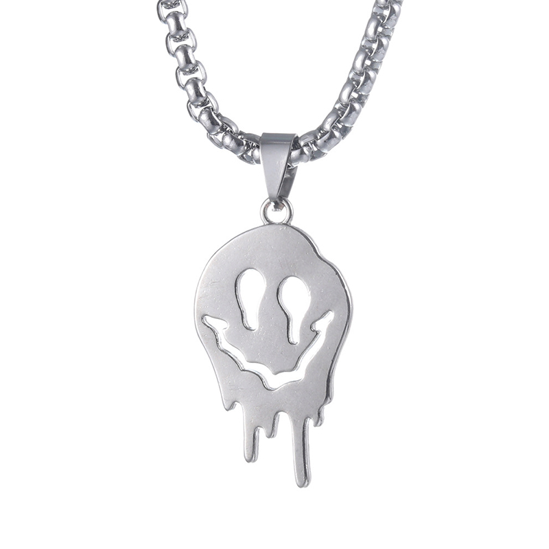 hip hop tendance bijoux simples personnalité couple créatif collier version coréenne de la nouvelle chaîne de pendentif drôle rétro vent froid