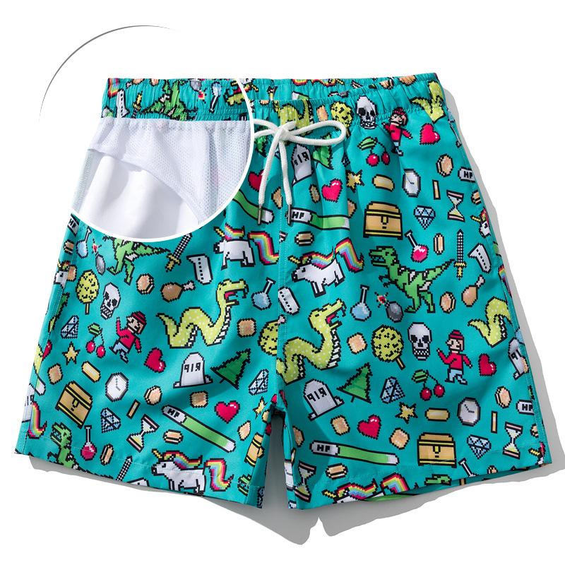 

Men's Swimwear Dk2 Print Men Breathable Beach Shorts Sexy Bikinis Surf Swimsuit Swim Briefs Beachwear Run Sports ShortsMen's, Multi