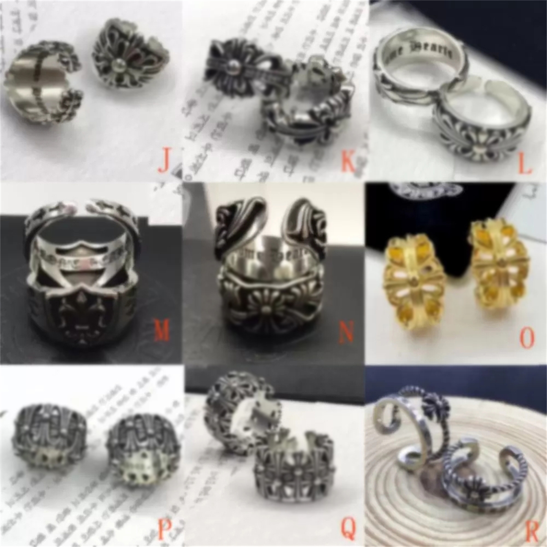 Hot Selling Chrome 2022 Heart Ins Men and women Sterling Silver Black Sikoro Heart Simple Cross Classic Couple Ring Domineering Ring men B002