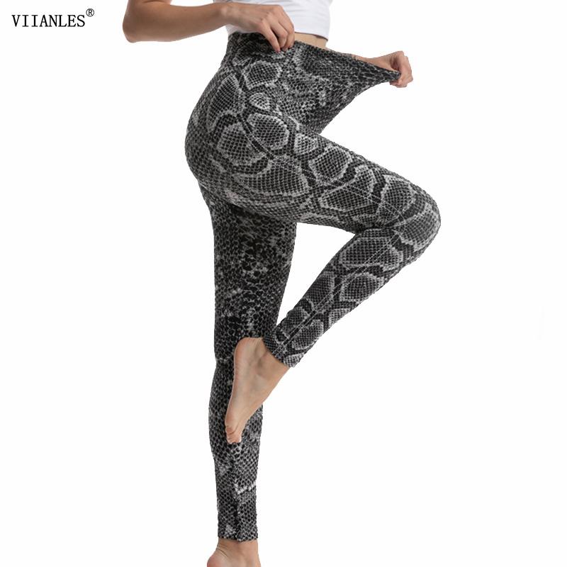 

Women' Leggings VIIANLES Workout Tights Sport Women Yoga Pants Stretchy High Waist Snake Printed Push Up Legging Gym Leggins Acitve Running, Pd397 navy blue