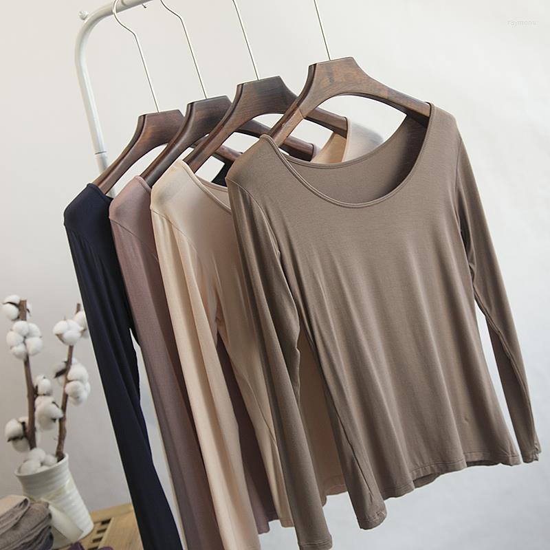 

Women's T-Shirt Spring Autumn Women Female Modal Cotton Solid Concise O-neck Elasticity Elegant Office Lady Casual Tops Bottoming Shirt E366