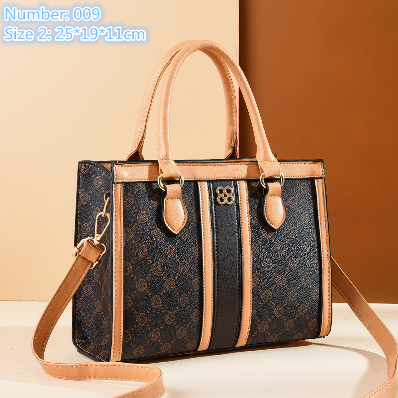 

Wholesale ladies leathers shoulder bags large-capacity compartments stylish backpacks elegant polka dot tote bag retro contrast leather handbag, A8-009