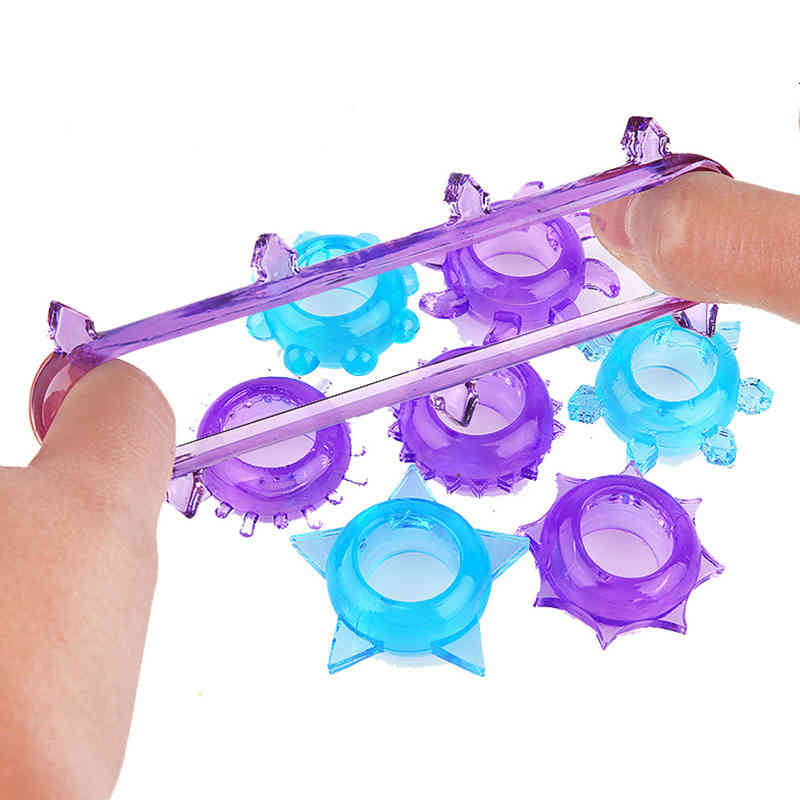 Massager Vibrator Toys 5 Pcs Silicone Cock Delay Ejaculation Reusable Penis Ring-image-794787517