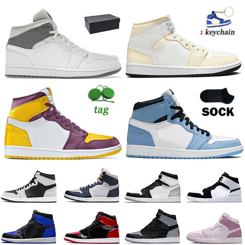 

Newest Jumpman 1 1s Mens OG Basketball Shoes With Box University Blue Paris White Cocount Milk High 85 Georgetown Mid Diamond Shorts Off Woman Designer Sneakers, A55 36-46 patent royal blue
