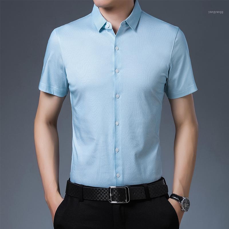 

Men's Casual Shirts 2022 Summer Lapel Short-sleeved Shirt Men Half-sleeved Business Zde2029, 08