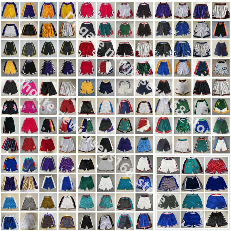 

2023 Men Team Basketball Shorts Just Short Don With Pocket Zipper Hip Pop Sport Wear Pant Sweatpants Blue White Black Red Purple Stitch Good Quality Man Size S-XXL, Choose number on picture