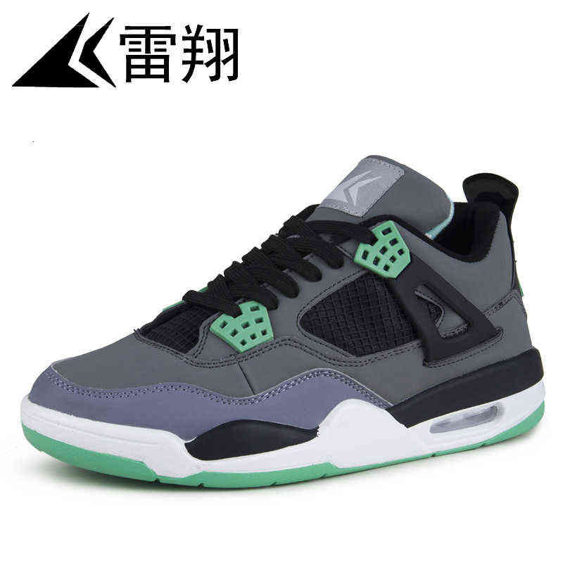 

Leixiang Putian Shoes Men's Trendy Sports Joe 4 Same Air Cushion Leisure Basketball, Black and white