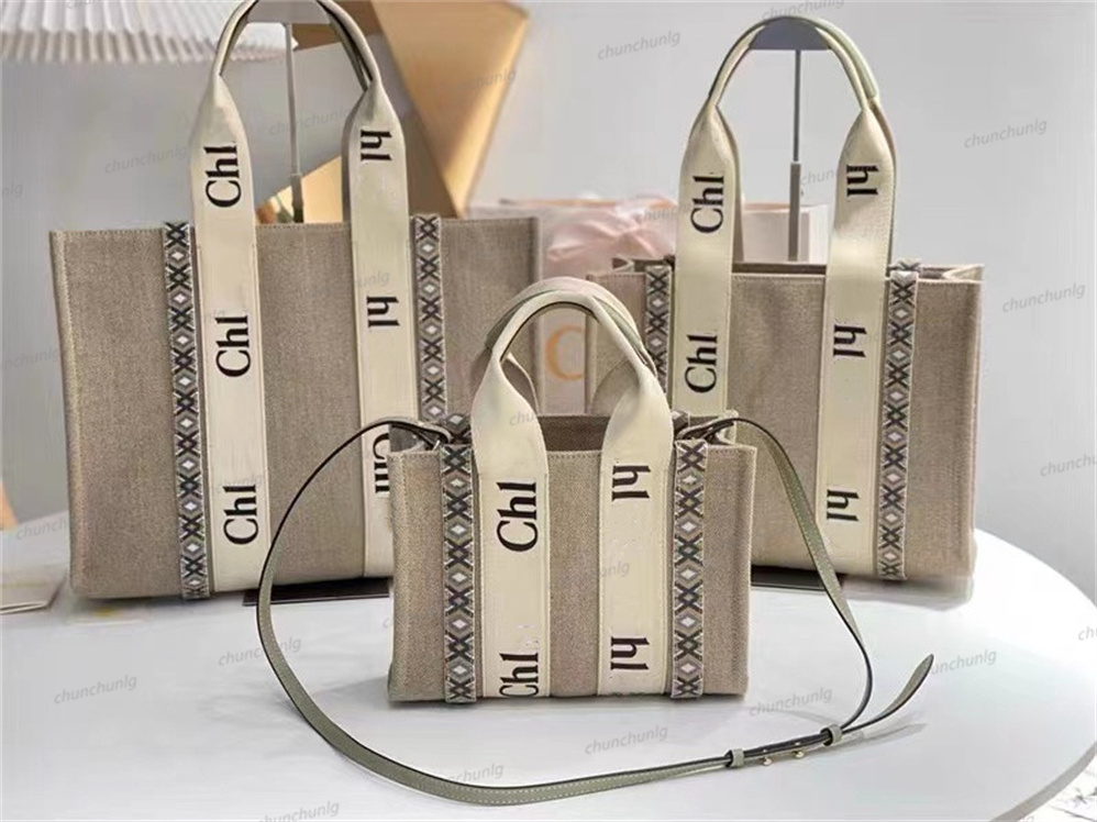

5A high quality women's handbag wooden handbag shopping bag handbag High Nylon tramp fashion linen large beach bags luxury designer Travel Shoulder Wallet, Black