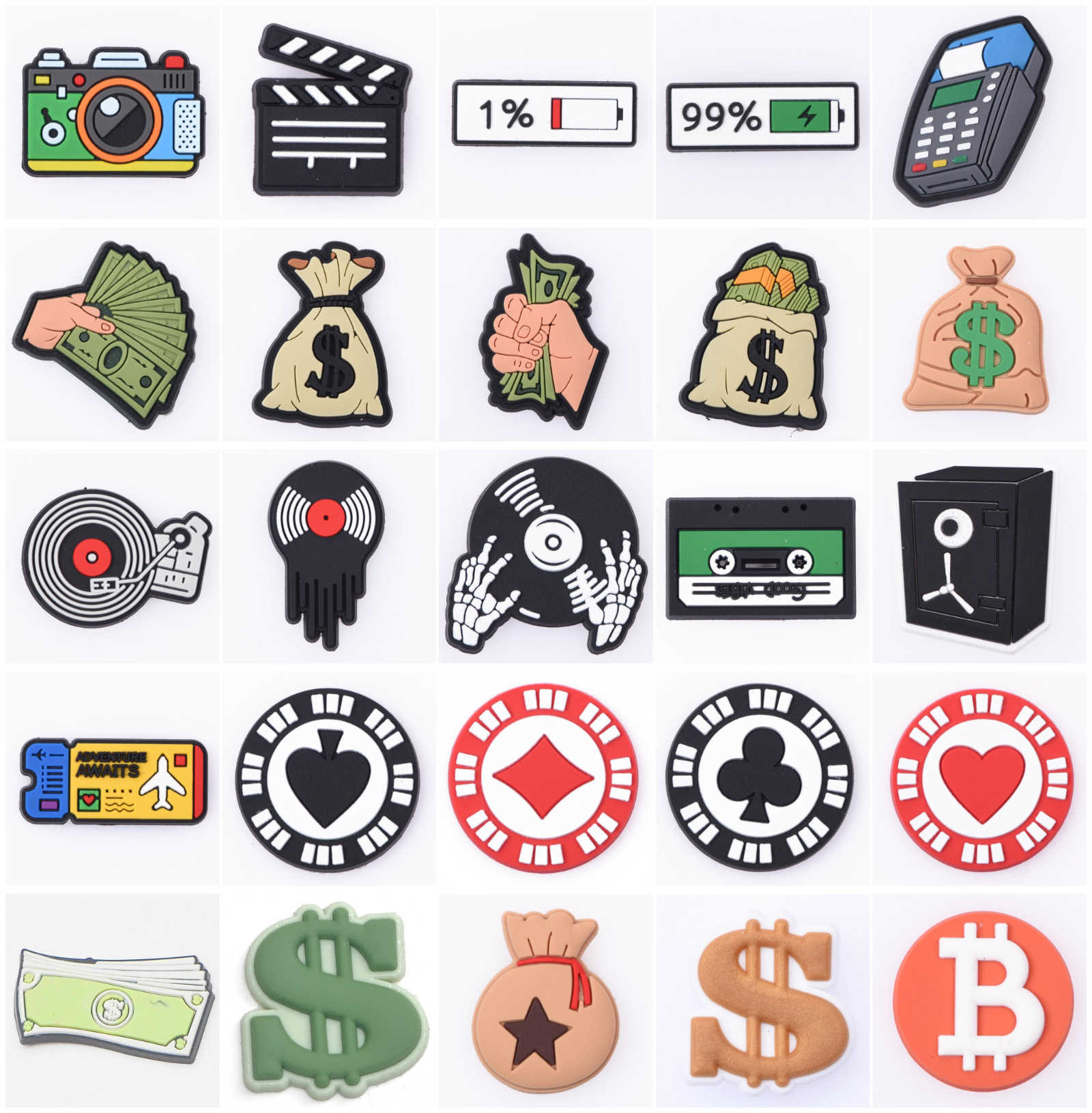

1 Pcs New PVC Croc Charms Show Me Your Money Dollar Croc Accessories Cash Wallet Clog Shoes Decoration for Girl Boys Gift