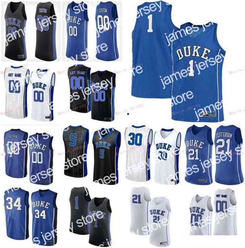 

New Stitched Custom 0 Wendell Moore Jr Rivers Tatum 1 Vernon Carey Irving Parker Williamson Duke Blue Devils College Men Women Youth Jersey