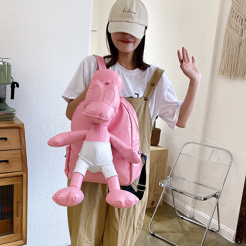 

New school bag cute cartoon creative trend cool girl backpack, Pink